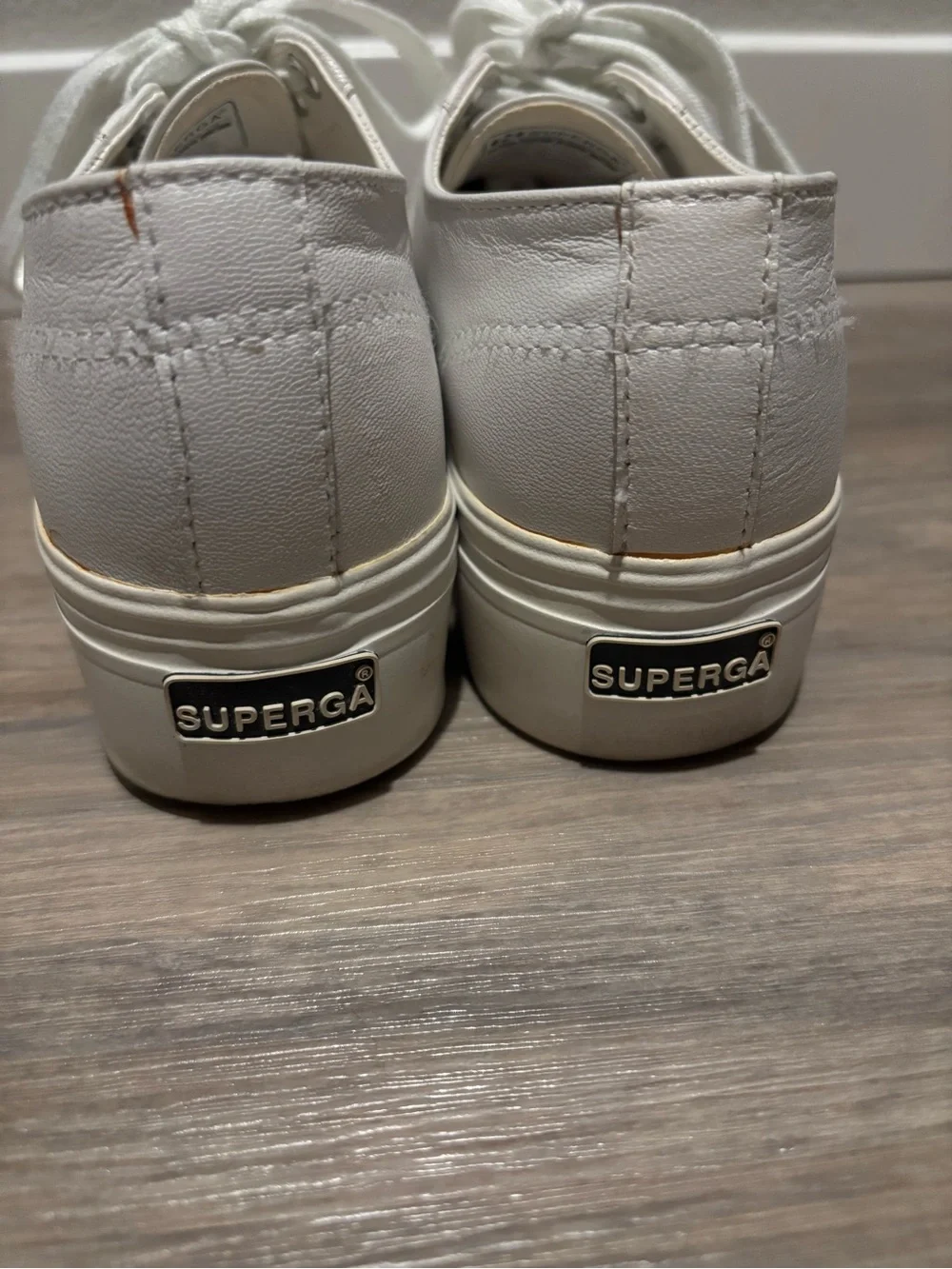 Superga White Low-Top Platform Sneakers for Women